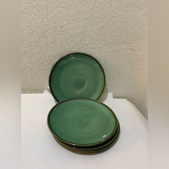 Sango Nova Green Sage 7.5" Salad Luncheon Plates 4935 Lot of 4 G25 - Picture 1 of 6
